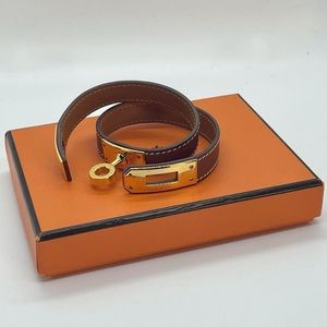 Hermes Kelly Double Wrap Bracelet Leather